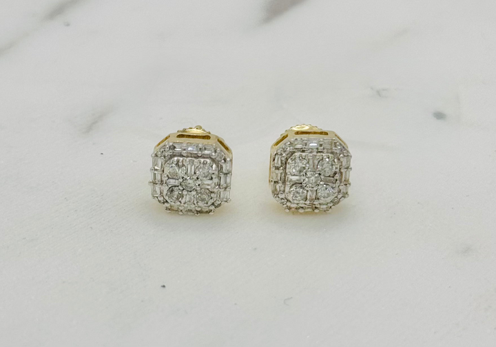 10K GOLD ROUND DIAMOND STUDS