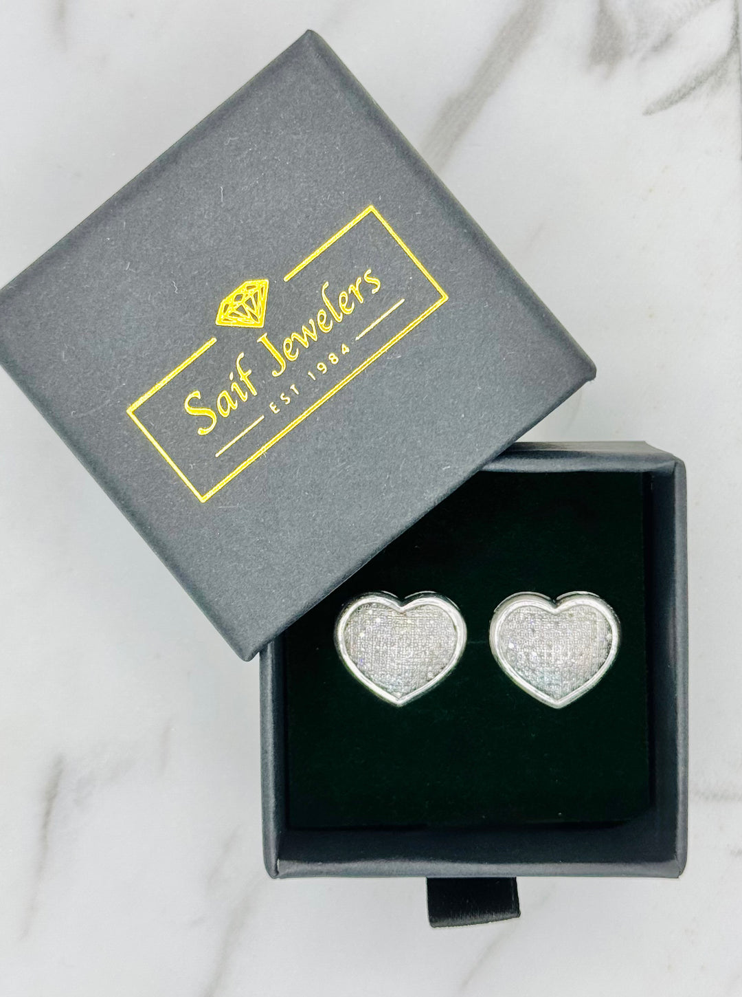 10K GOLD HEART DIAMOND STUDS