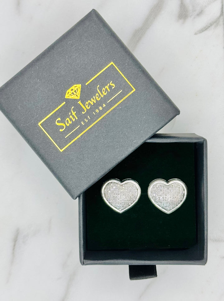 10K GOLD HEART DIAMOND STUDS