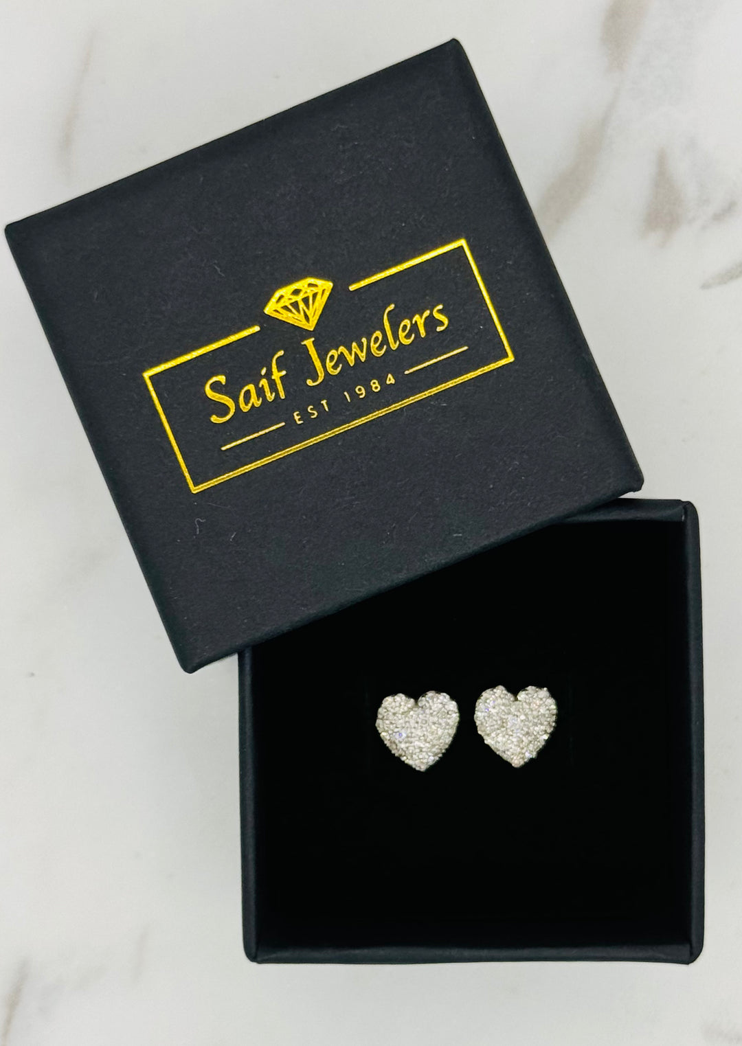 10K GOLD HEART DIAMOND STUDS