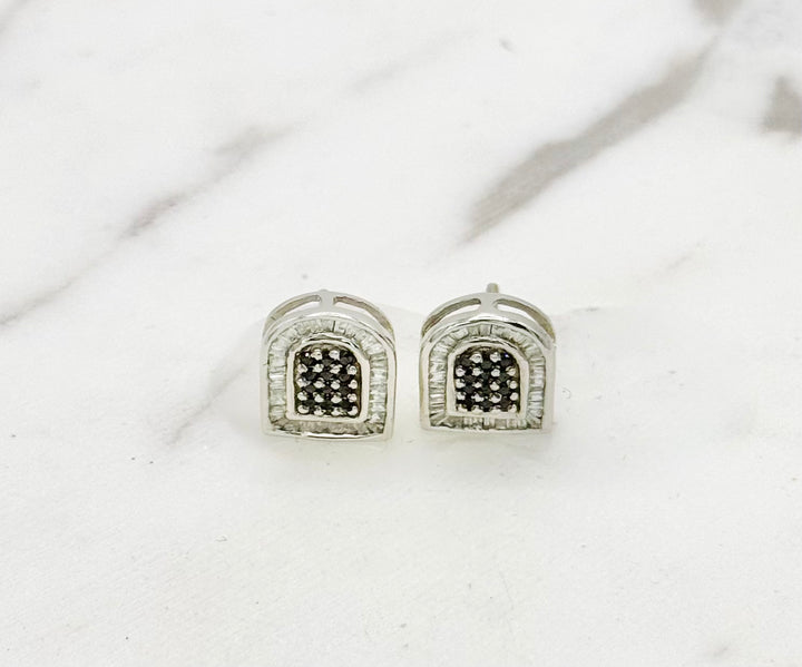 10K GOLD BLACK DIAMOND STUDS