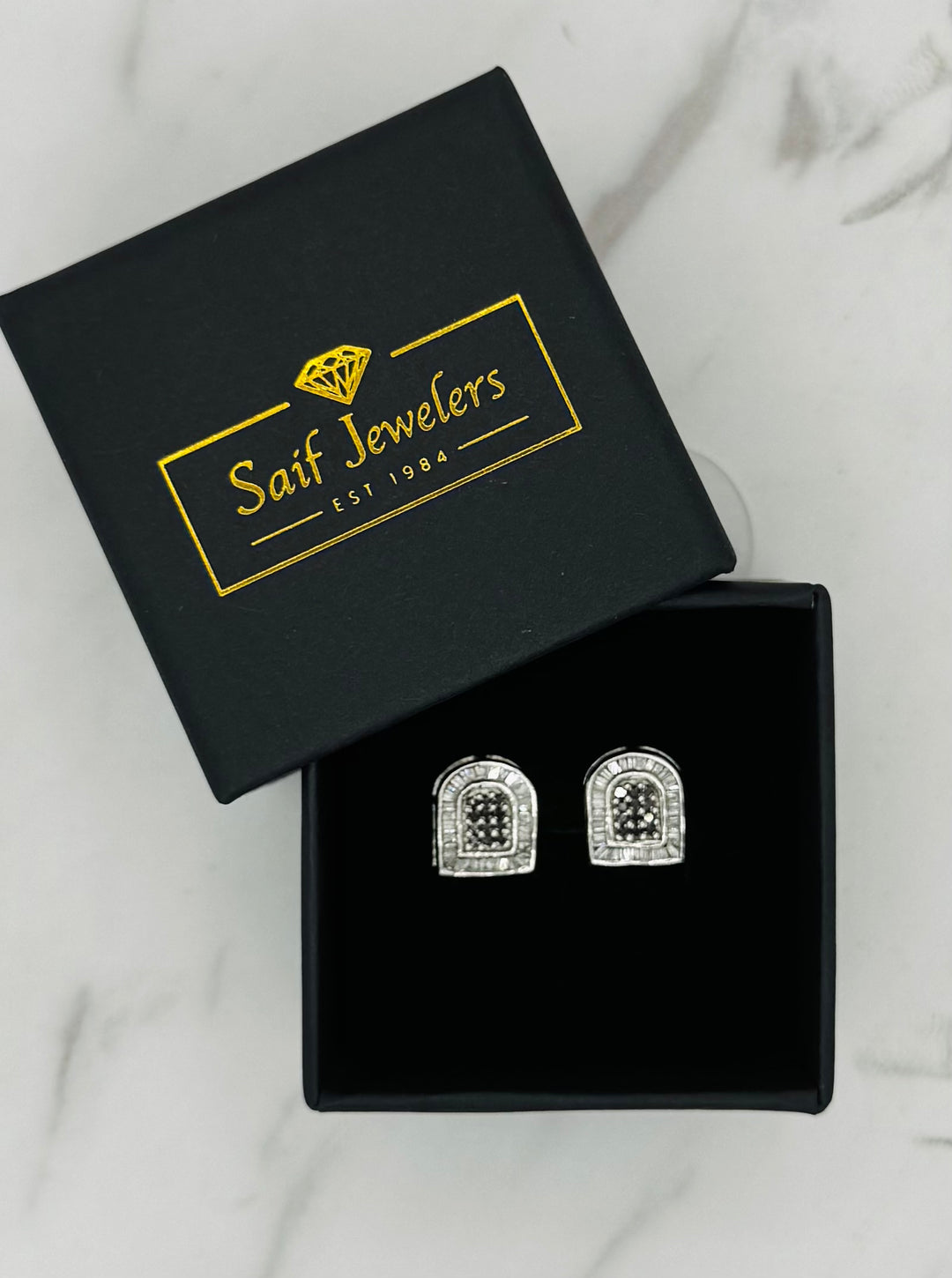 10K GOLD BLACK DIAMOND STUDS