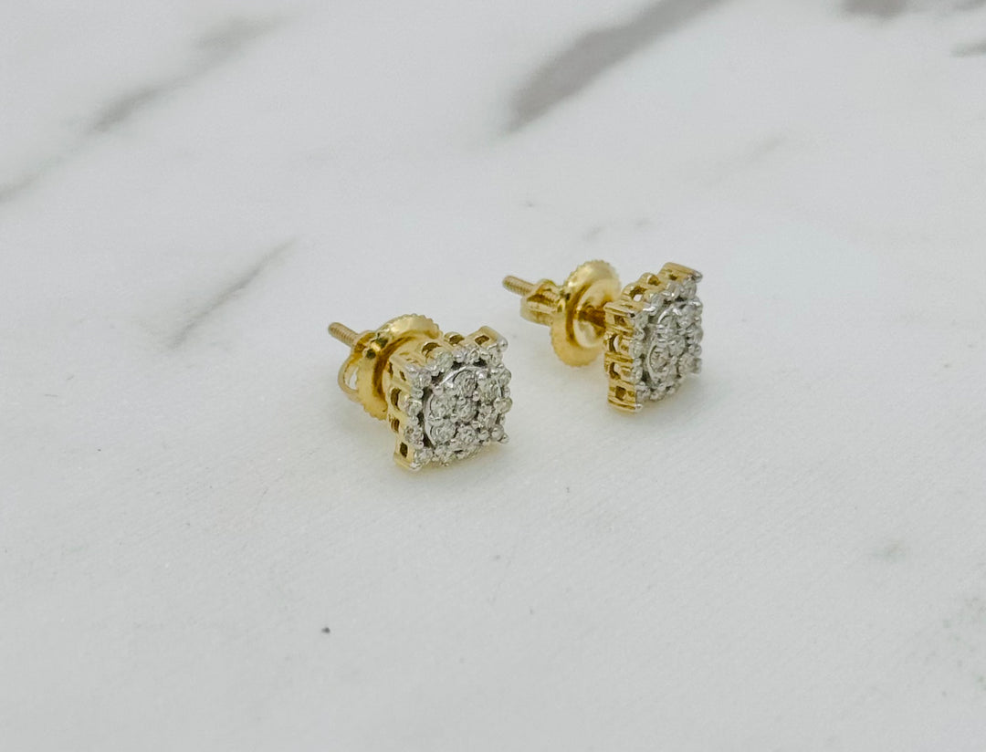 10K GOLD ROUND DIAMOND STUDS