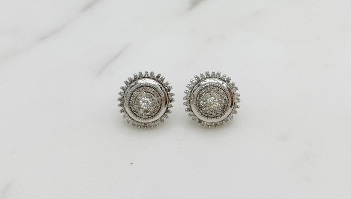 10K GOLD ROUND DIAMOND STUDS