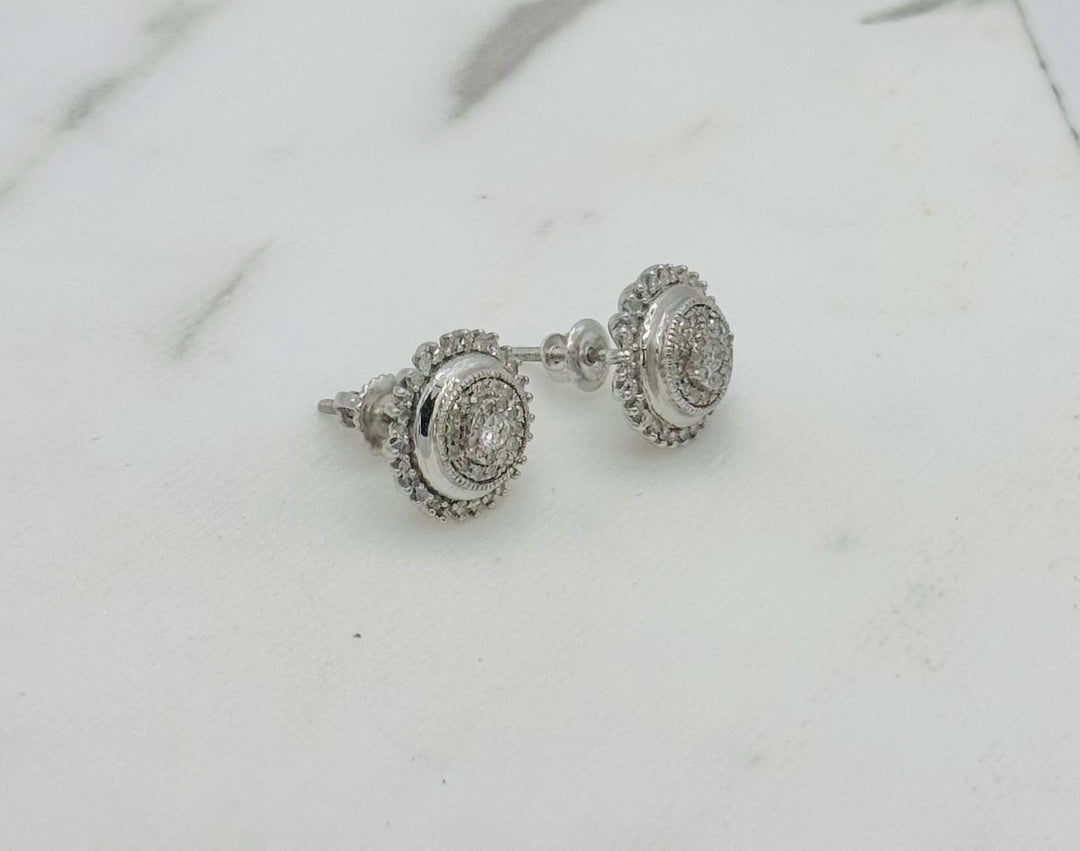 10K GOLD ROUND DIAMOND STUDS