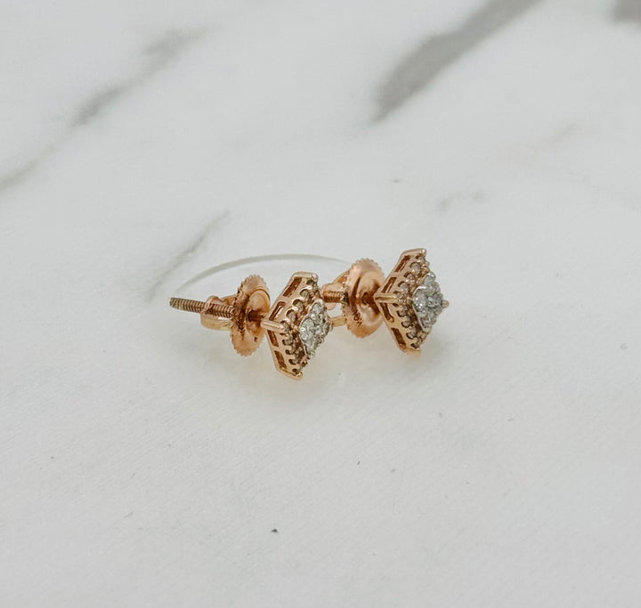 10K GOLD SQUARE DIAMOND STUDS