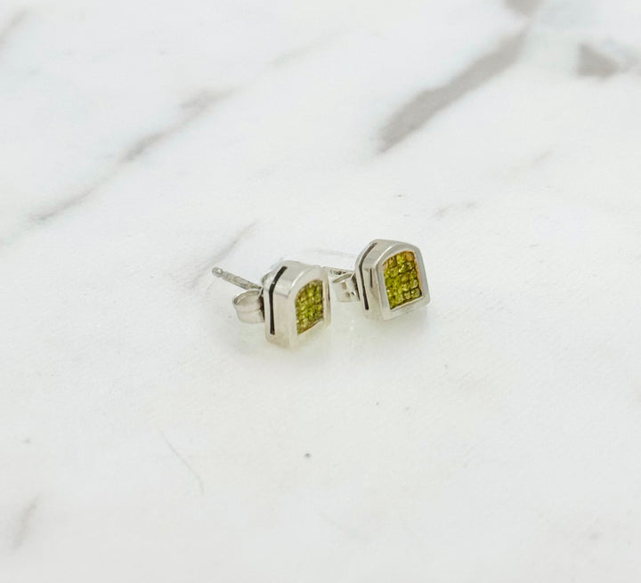 14K GOLD PRINCESSES CUT CANARY DIAMOND STUDS