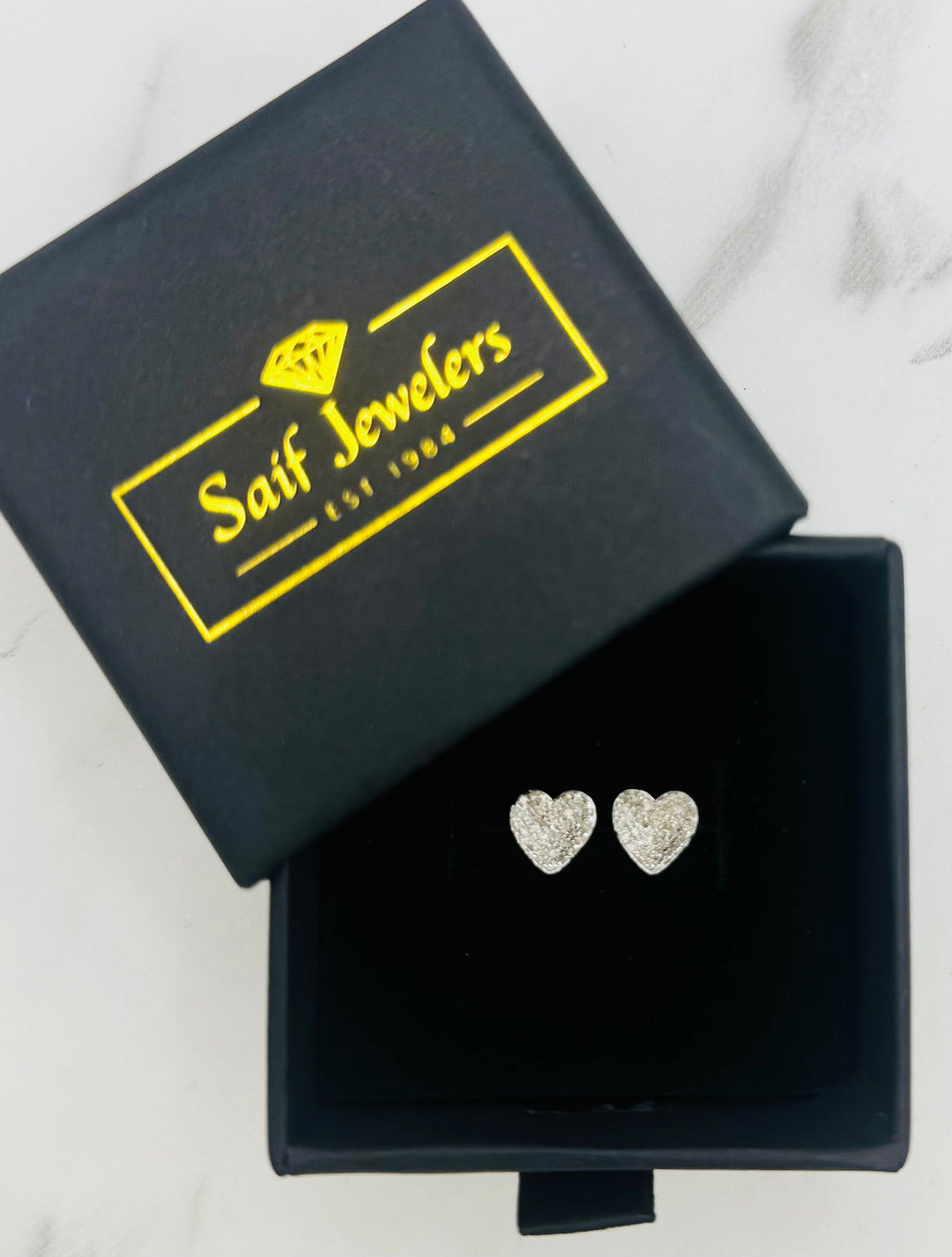 10K GOLD HEART DIAMOND STUDS