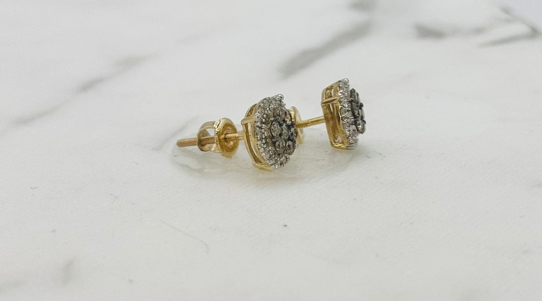 10K GOLD ROUND DIAMOND STUDS