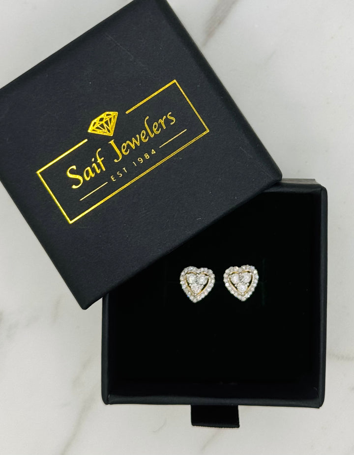 10K GOLD DIAMOND HEART STUDS
