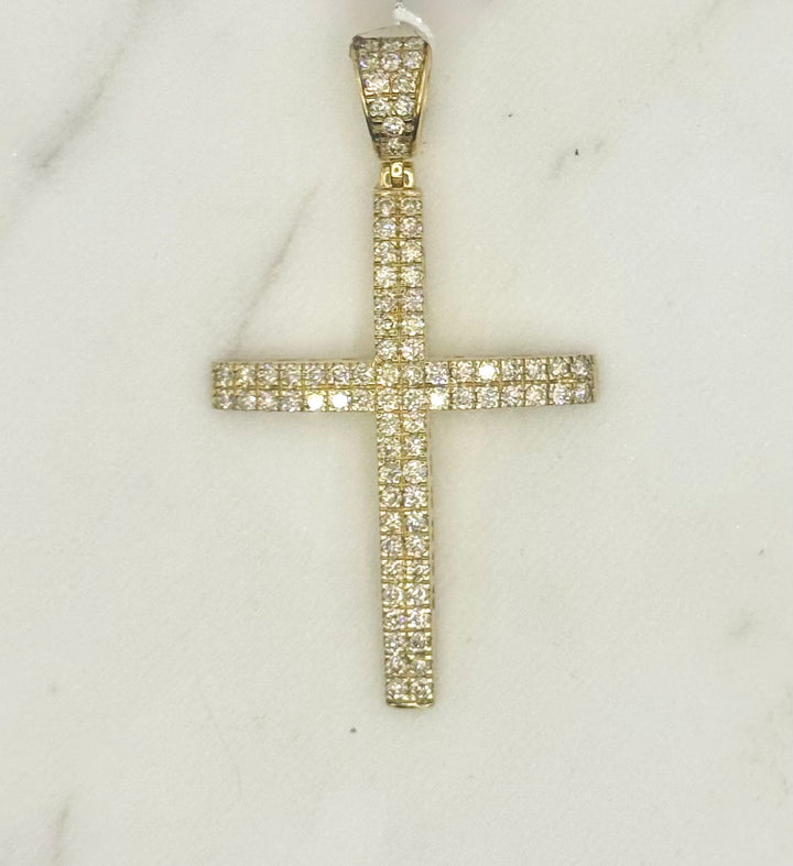 10K GOLD DIAMOND CROSS PENDANT