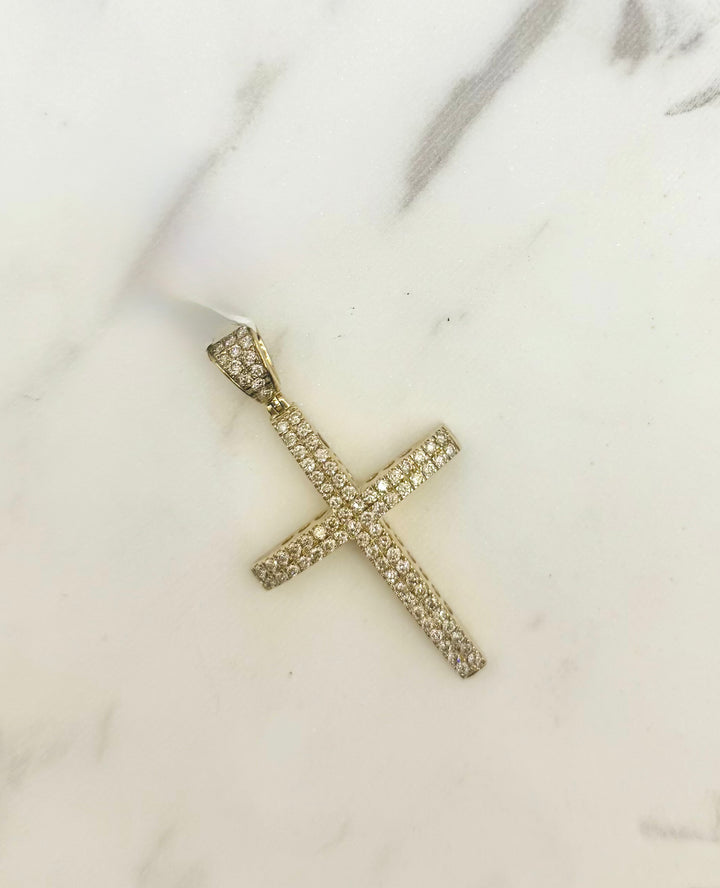 10K GOLD DIAMOND CROSS PENDANT