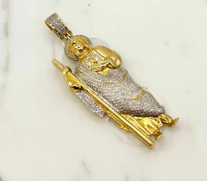 10K GOLD SAINT JUDE DIAMOND PENDANT
