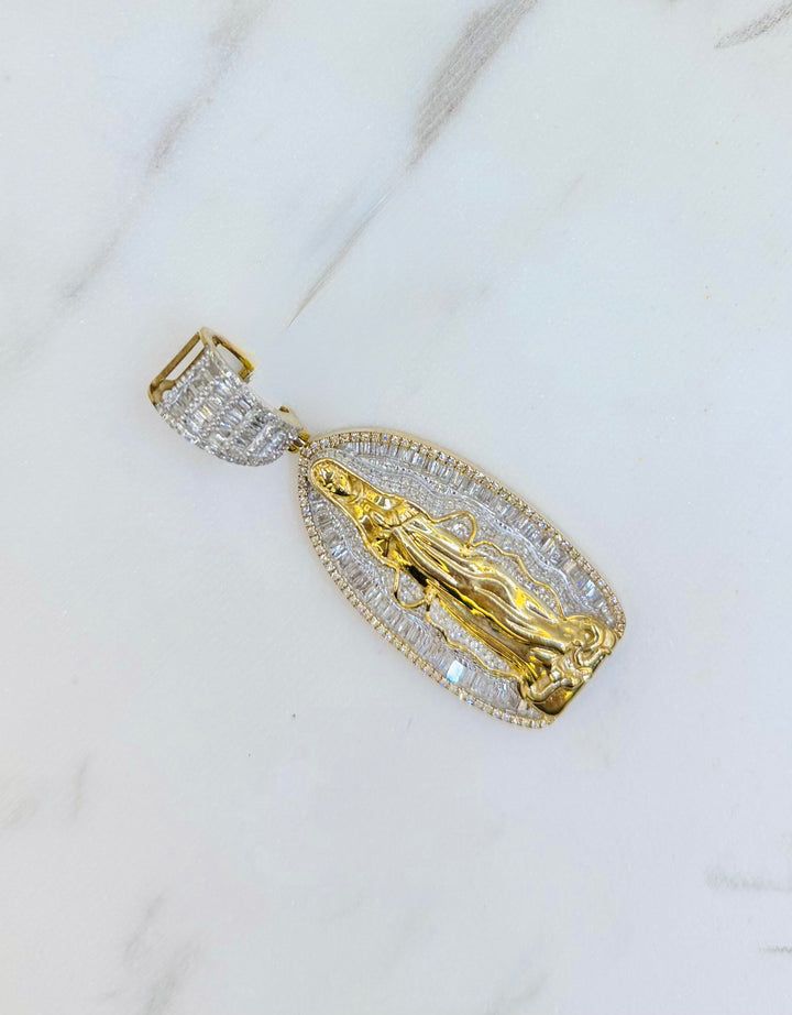 10K GOLD VIRGIN MARRY DIAMOND PENDANT