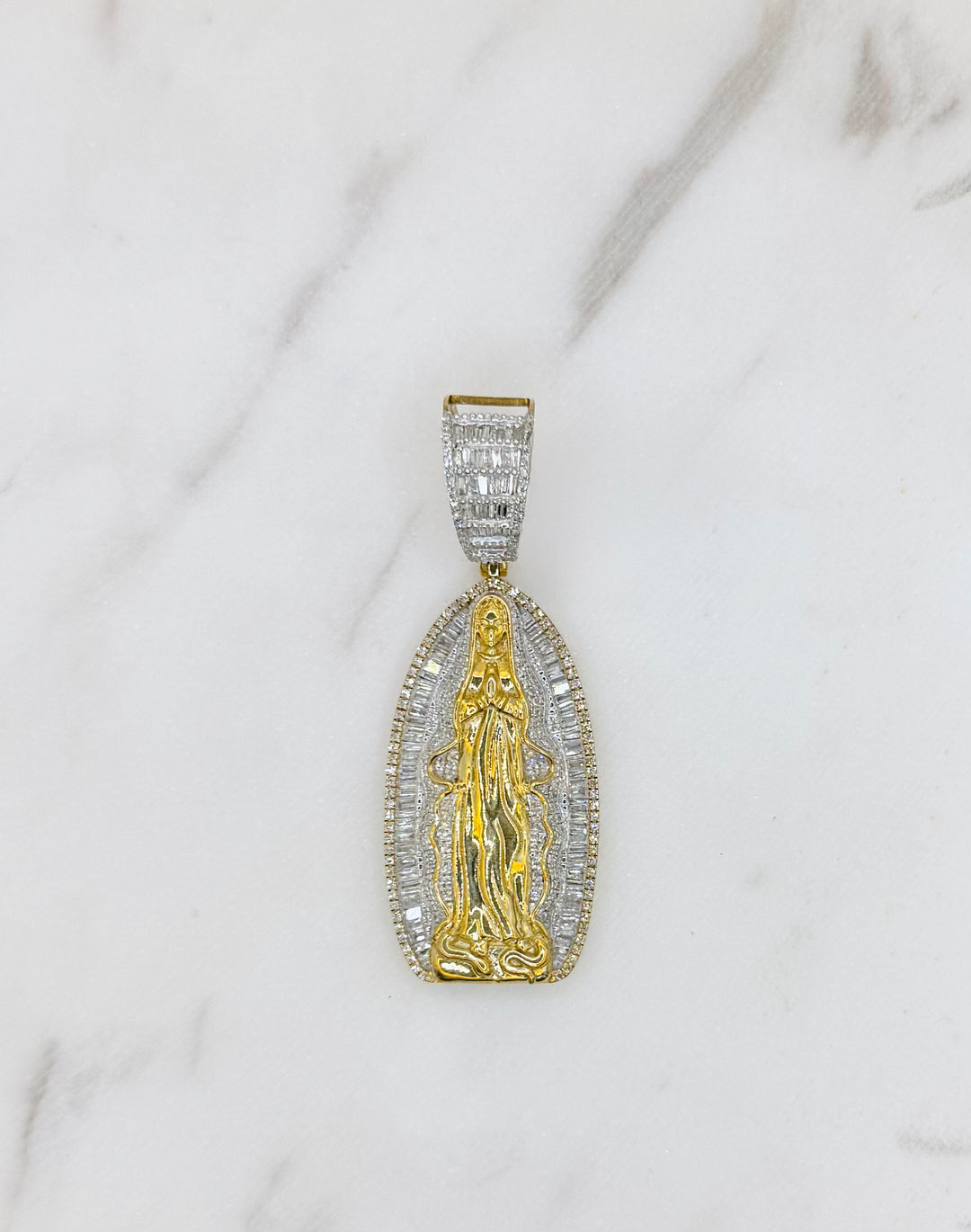10K GOLD VIRGIN MARRY DIAMOND PENDANT