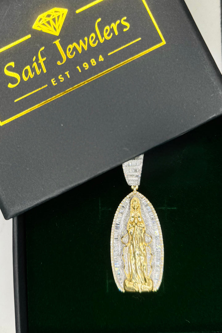 10K GOLD VIRGIN MARRY DIAMOND PENDANT