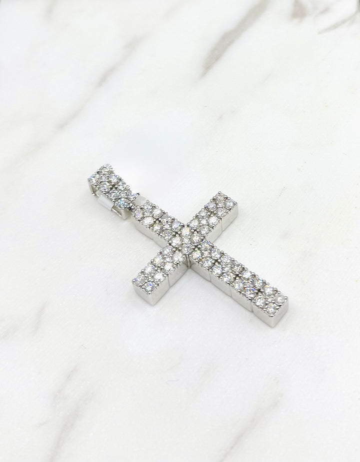 10K GOLD CROSS DIAMOND PENDANT