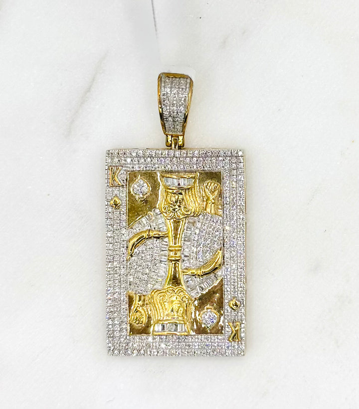 10K GOLD KING CARD DIAMOND PENDANT