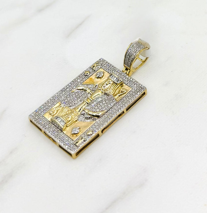 10K GOLD KING CARD DIAMOND PENDANT