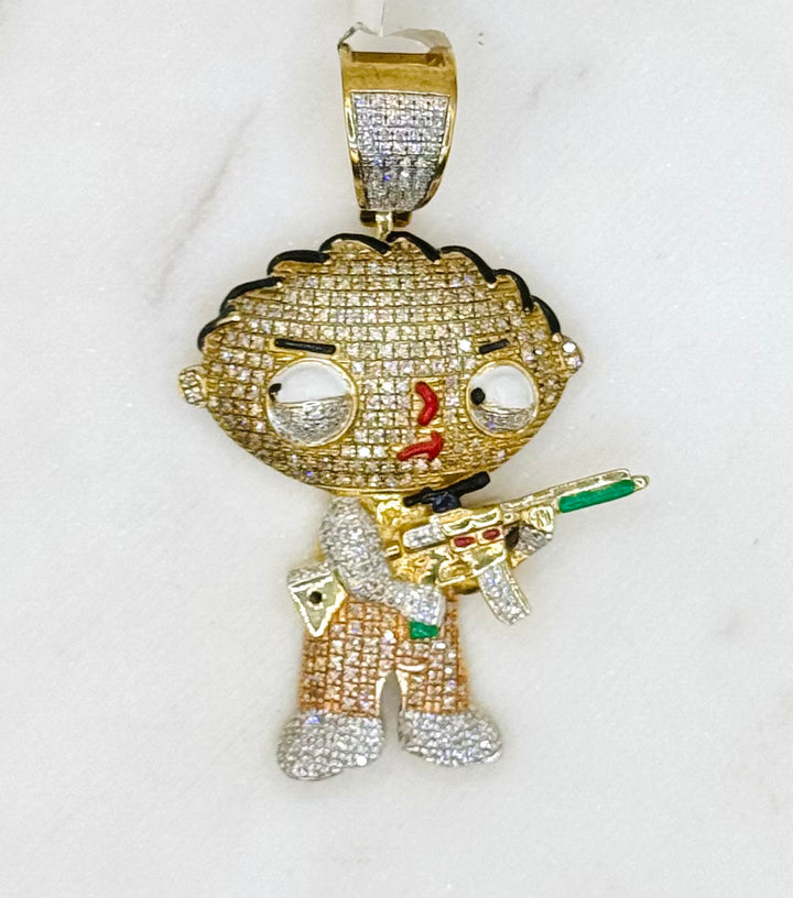 10K GOLD STEWIE GRIFFIN DIAMOND PENDANT