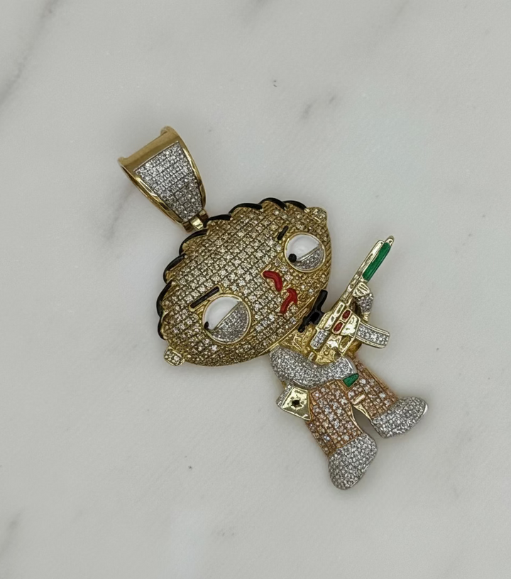 10K GOLD STEWIE GRIFFIN DIAMOND PENDANT