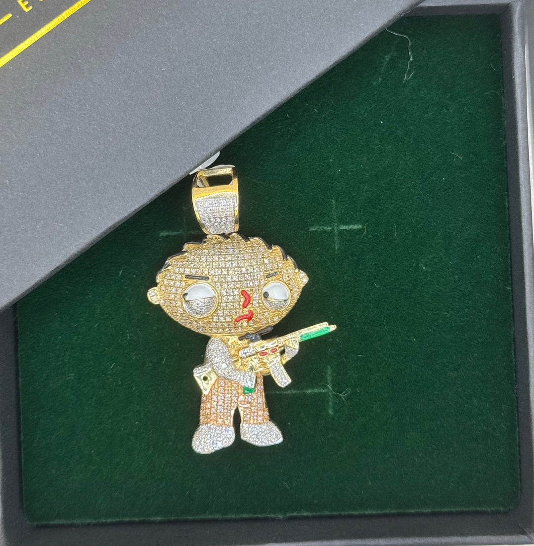 10K GOLD STEWIE GRIFFIN DIAMOND PENDANT