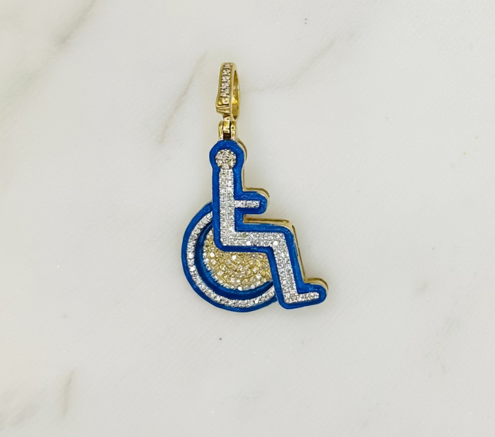 10K GOLD CUZZ BLUE DIAMOND PENDANT