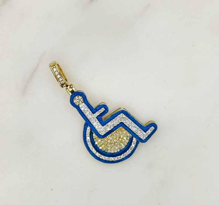 10K GOLD CUZZ BLUE DIAMOND PENDANT