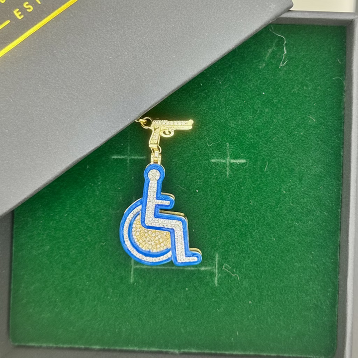10K GOLD CUZZ BLUE DIAMOND PENDANT
