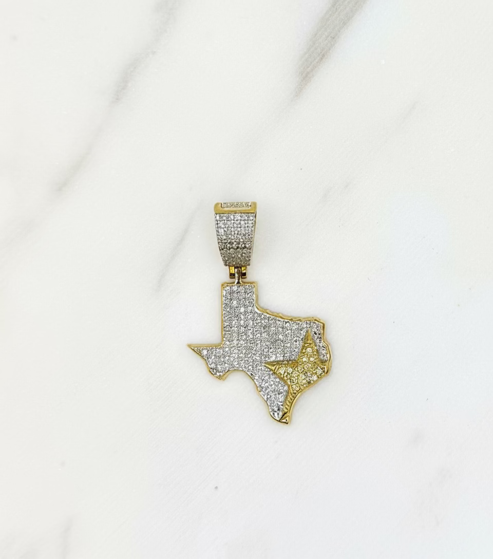 10K GOLD TEXAS DIAMOND PENDANT