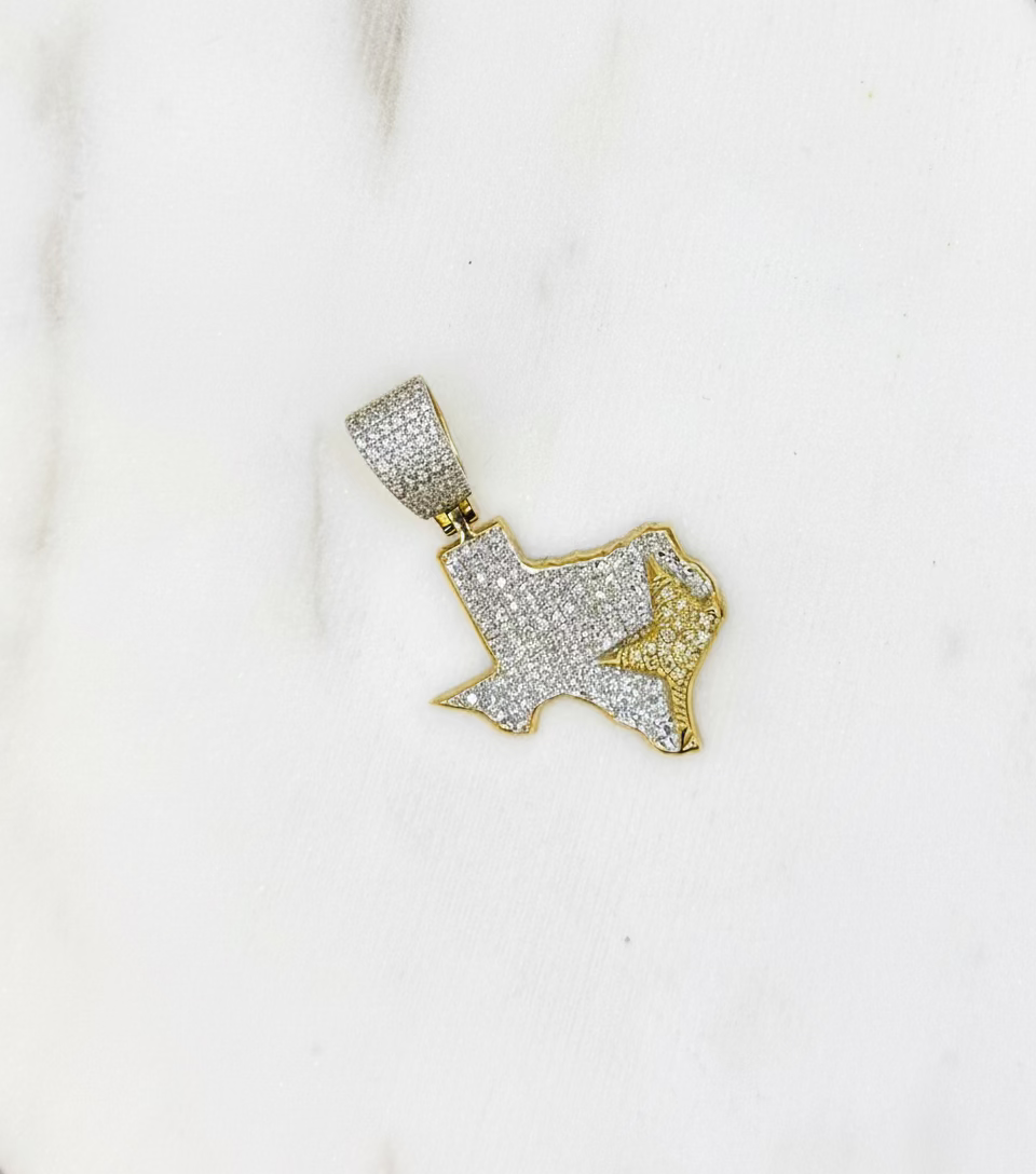 10K GOLD TEXAS DIAMOND PENDANT