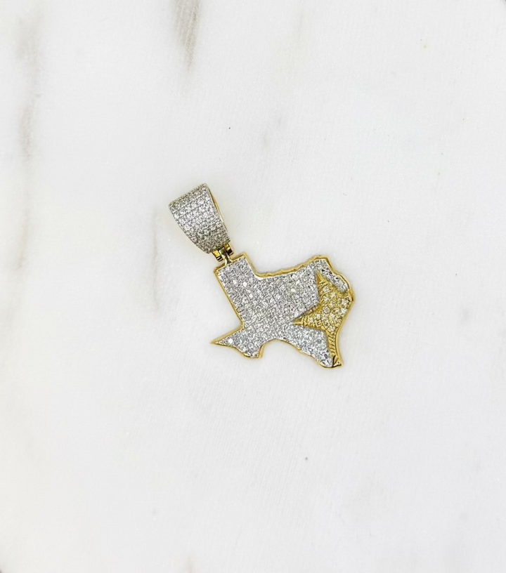 10K GOLD TEXAS DIAMOND PENDANT