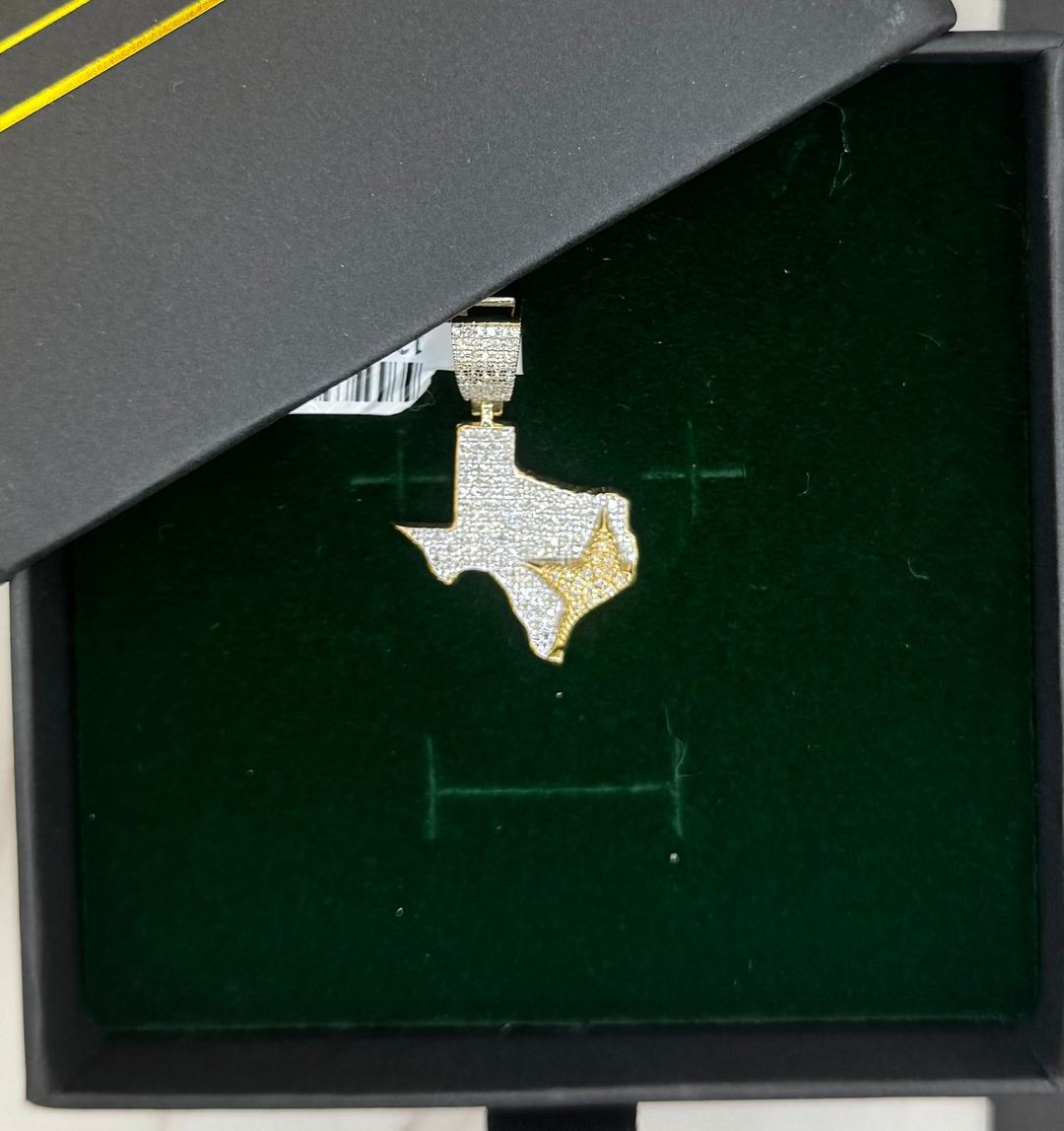 10K GOLD TEXAS DIAMOND PENDANT