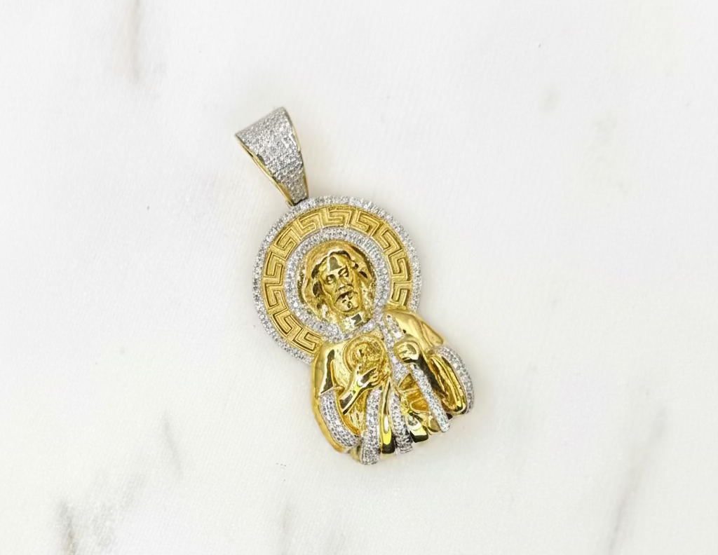 10K GOLD SAINT JUDE DIAMOND PENDANT
