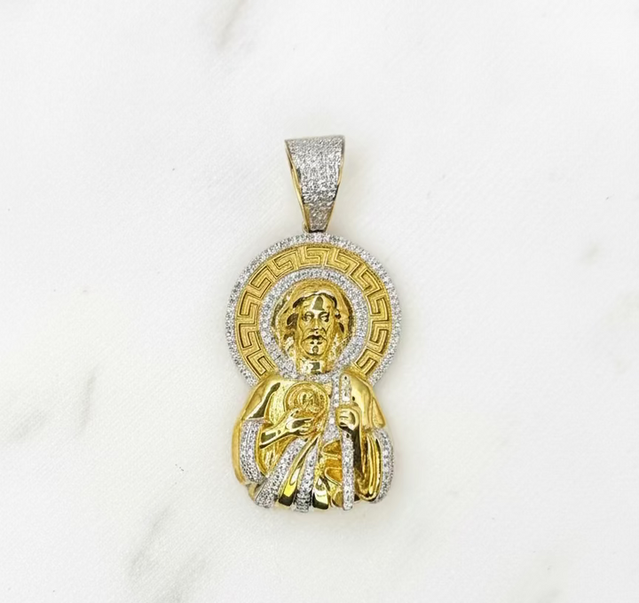 10K GOLD SAINT JUDE DIAMOND PENDANT