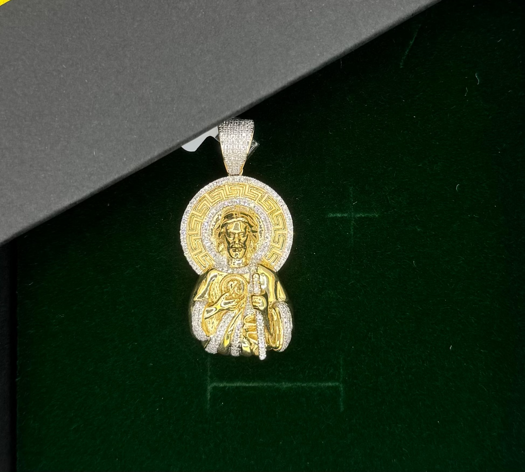 10K GOLD SAINT JUDE DIAMOND PENDANT