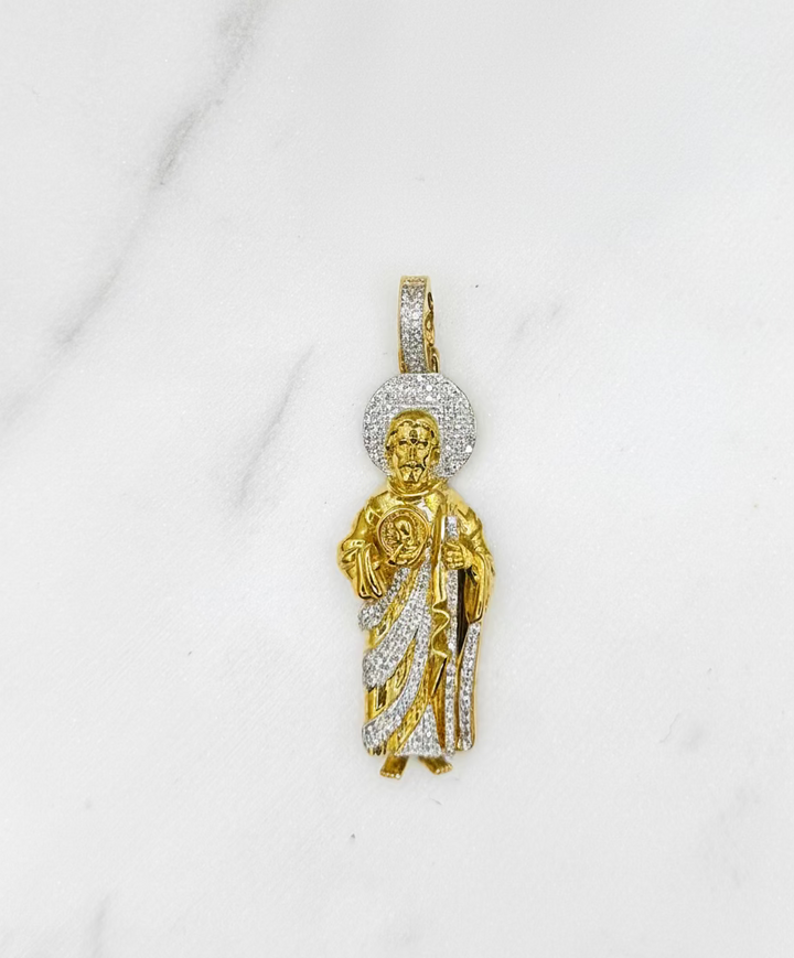 10K GOLD SAINT JUDE DIAMOND PENDANT