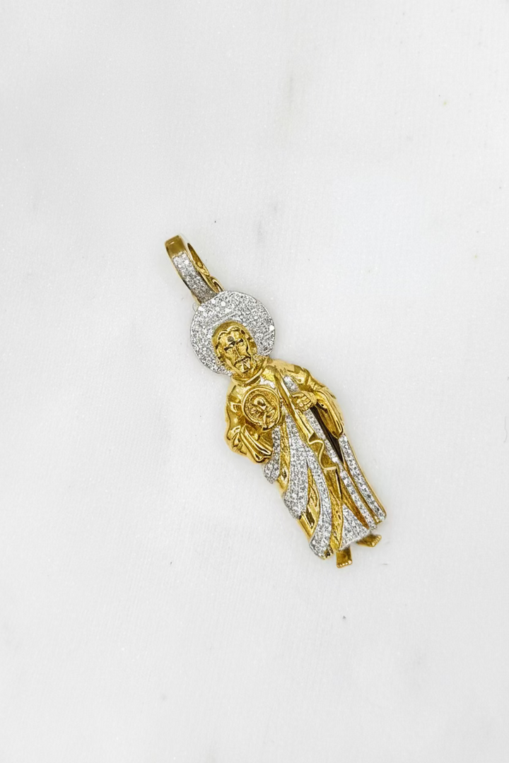 10K GOLD SAINT JUDE DIAMOND PENDANT