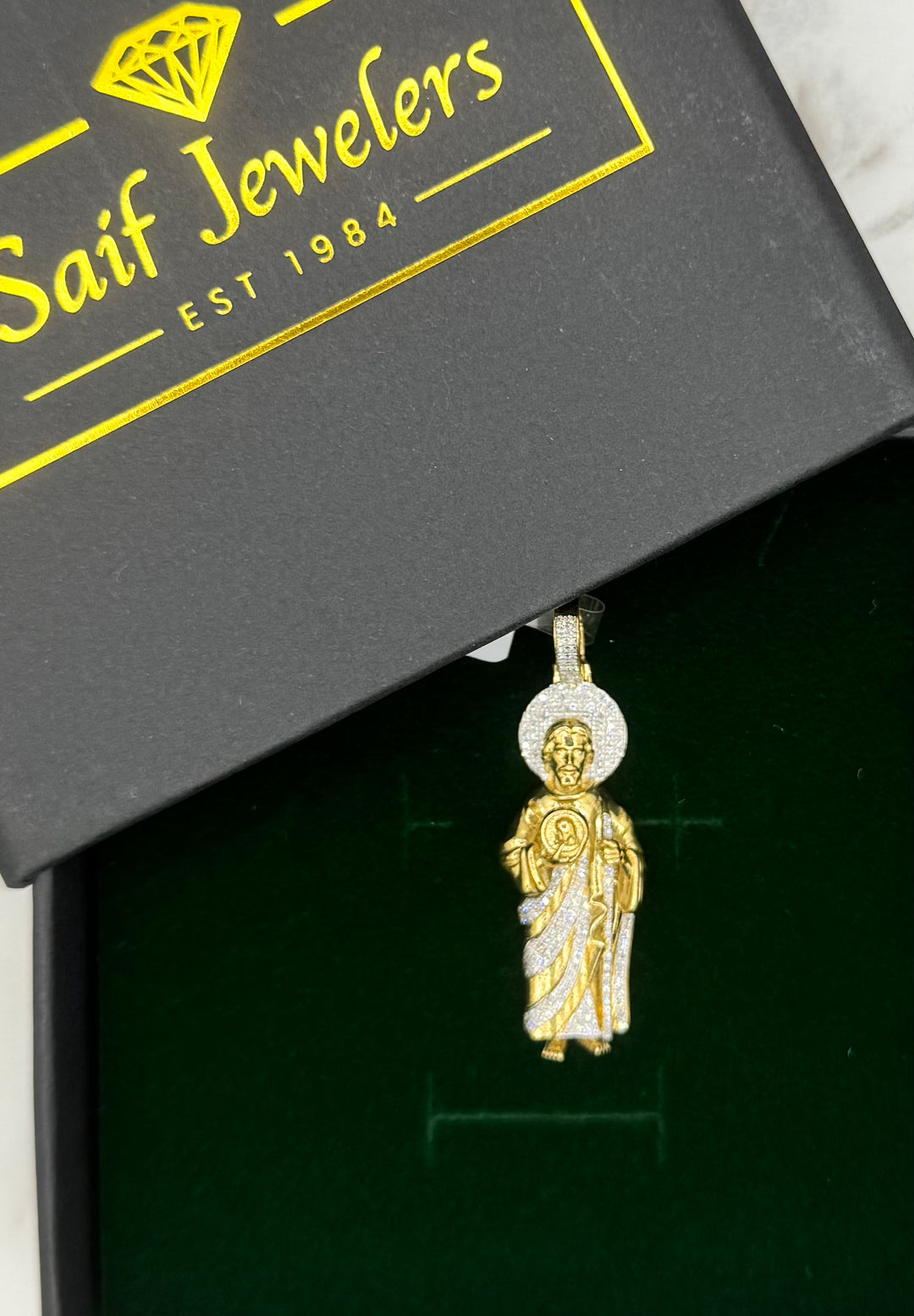 10K GOLD SAINT JUDE DIAMOND PENDANT