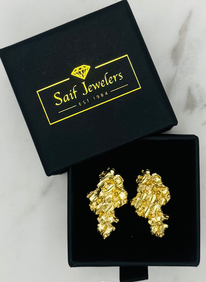 10K GOLD NUGGET EARRING