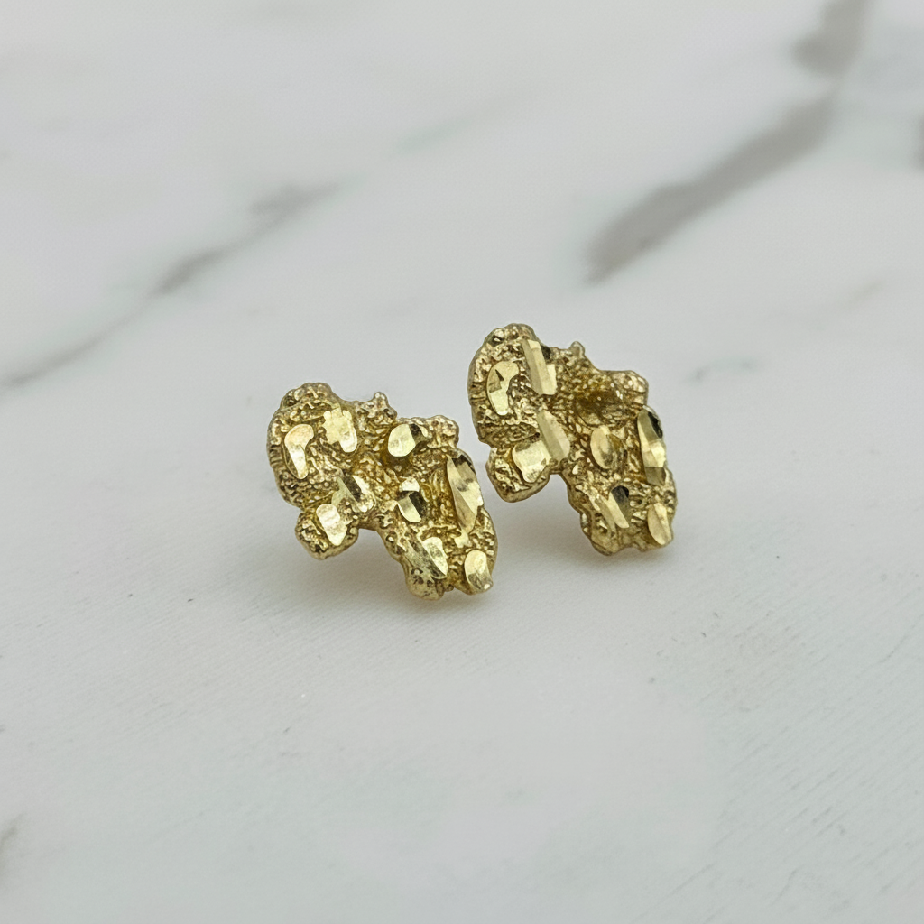 10K GOLD NUGGET EARRING
