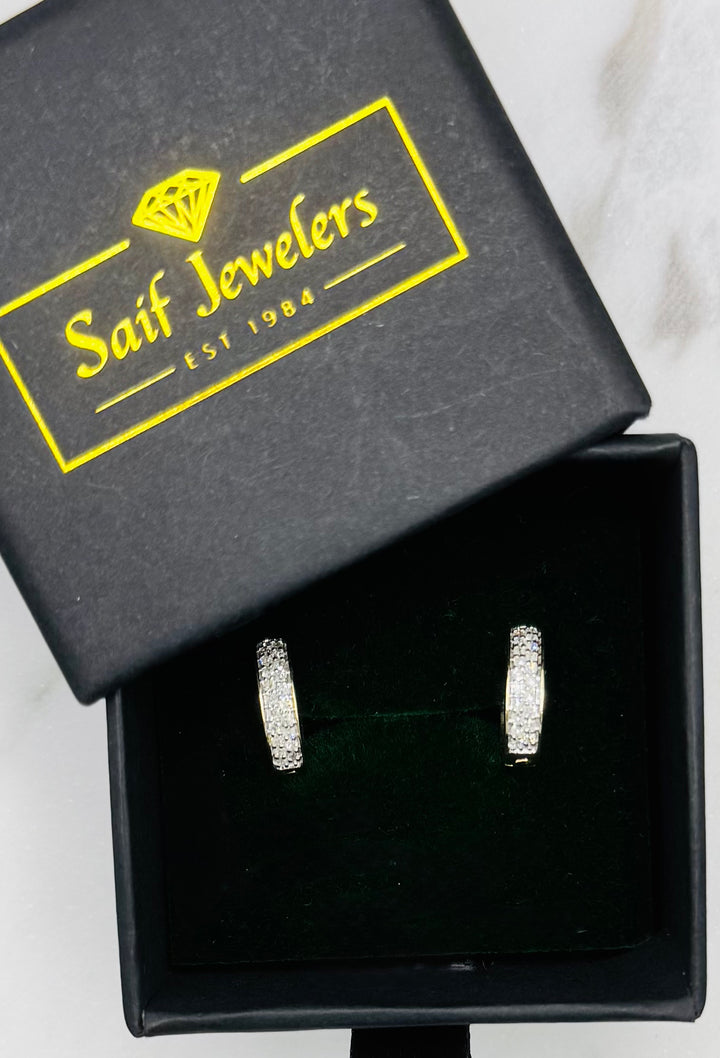 10K GOLD DIAMOND HOOP EARRING