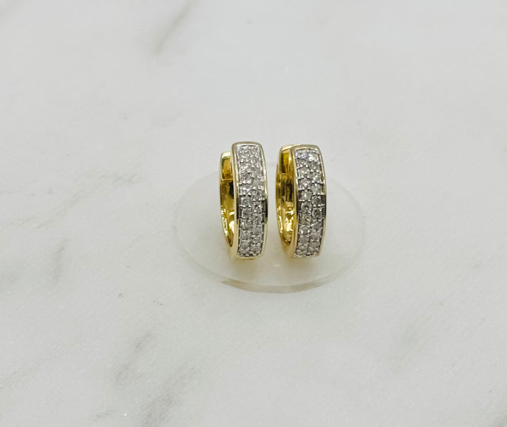 10K GOLD DIAMOND HOOP EARRING