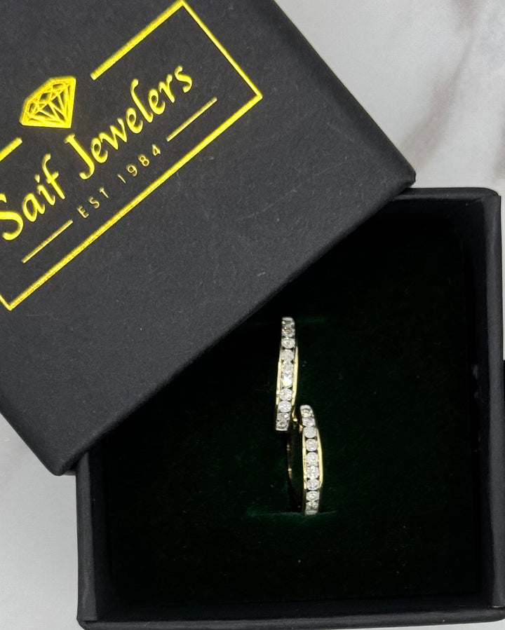 10K GOLD DIAMOND HOOP EARRINGS