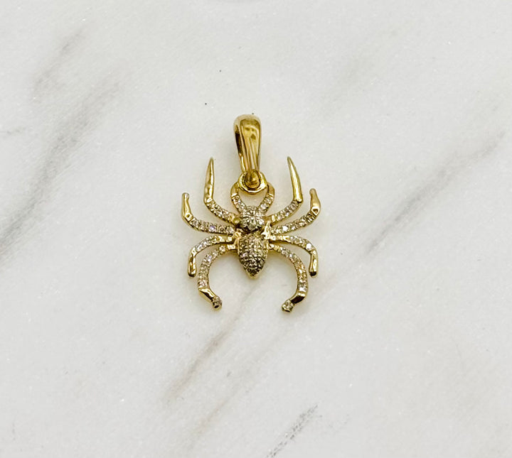 10K GOLD DIAMOND SPIDER PENDANT