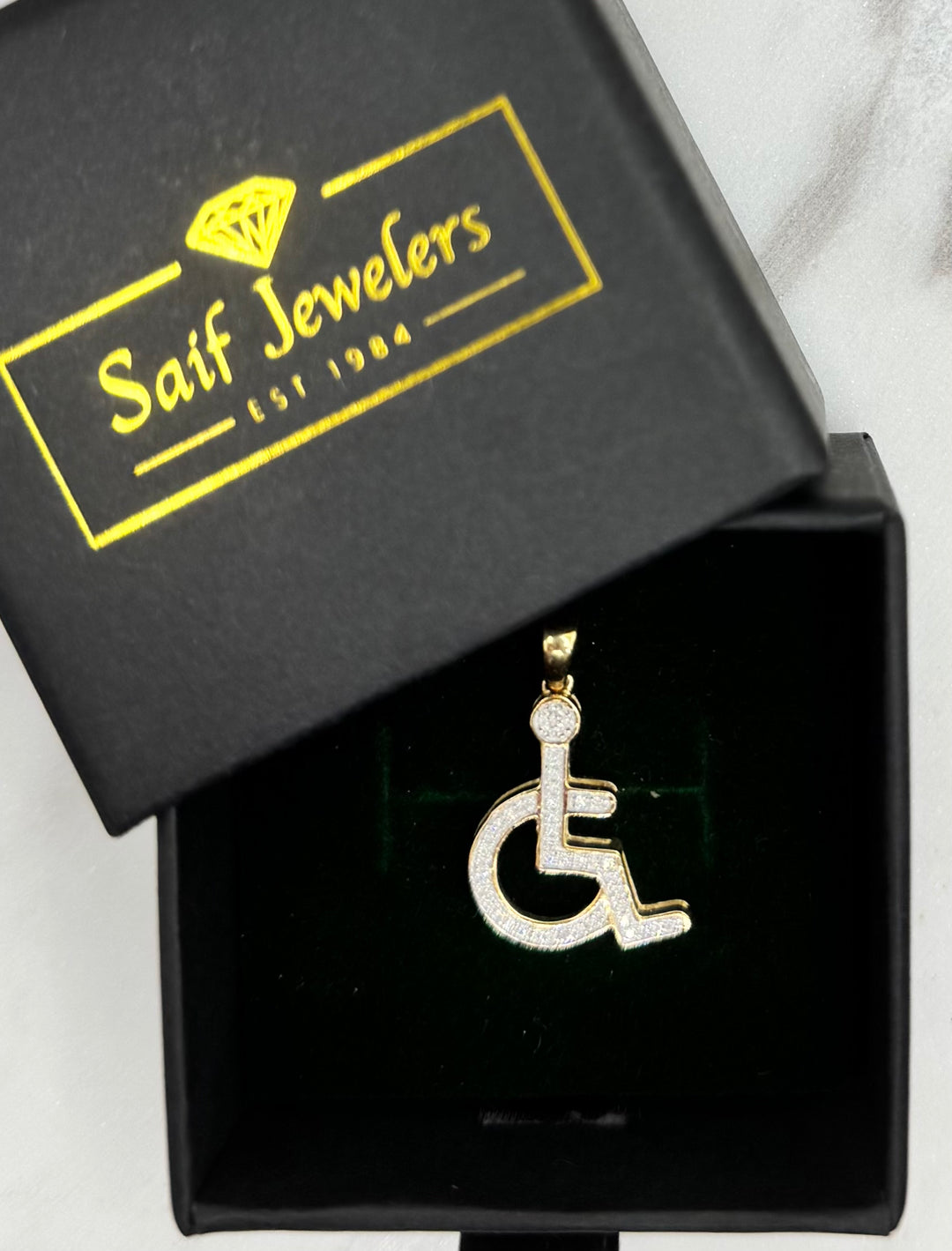 10K GOLD DIAMOND WHEELCHAIR PENDANT