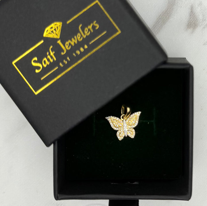 10K GOLD DIAMOND BUTTERFLY PENDANT