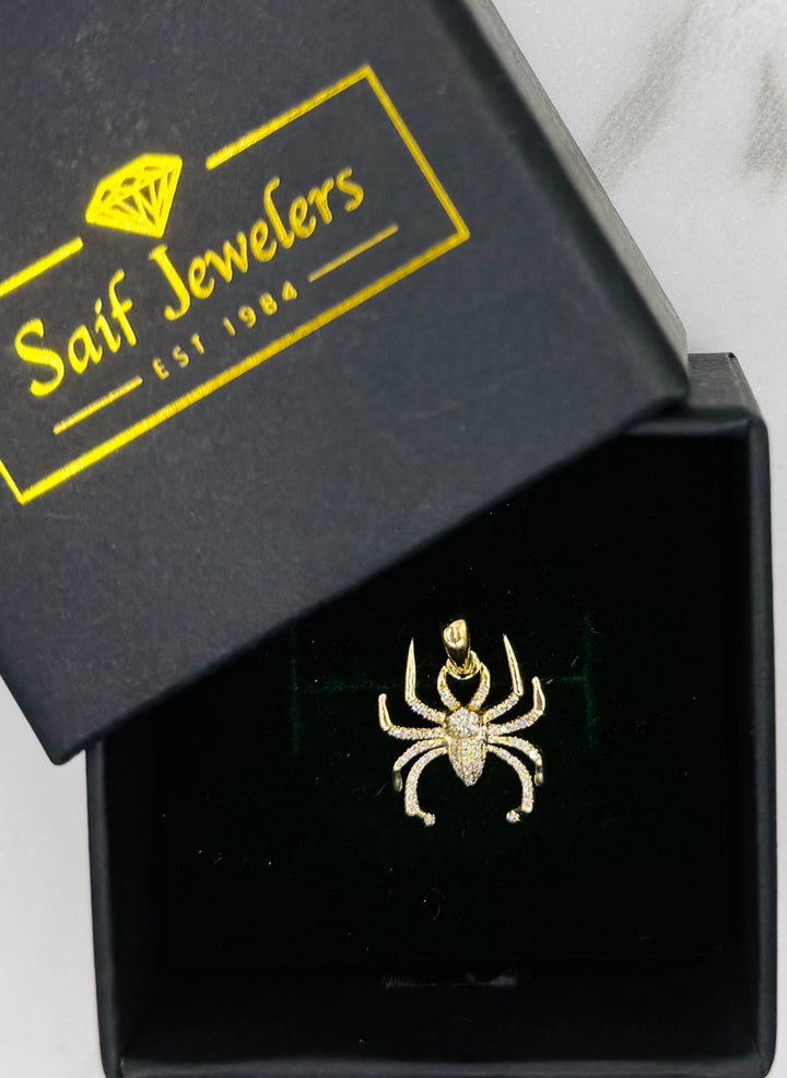 10K GOLD DIAMOND SPIDER PENDANT