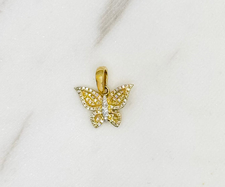 10K GOLD DIAMOND BUTTERFLY PENDANT