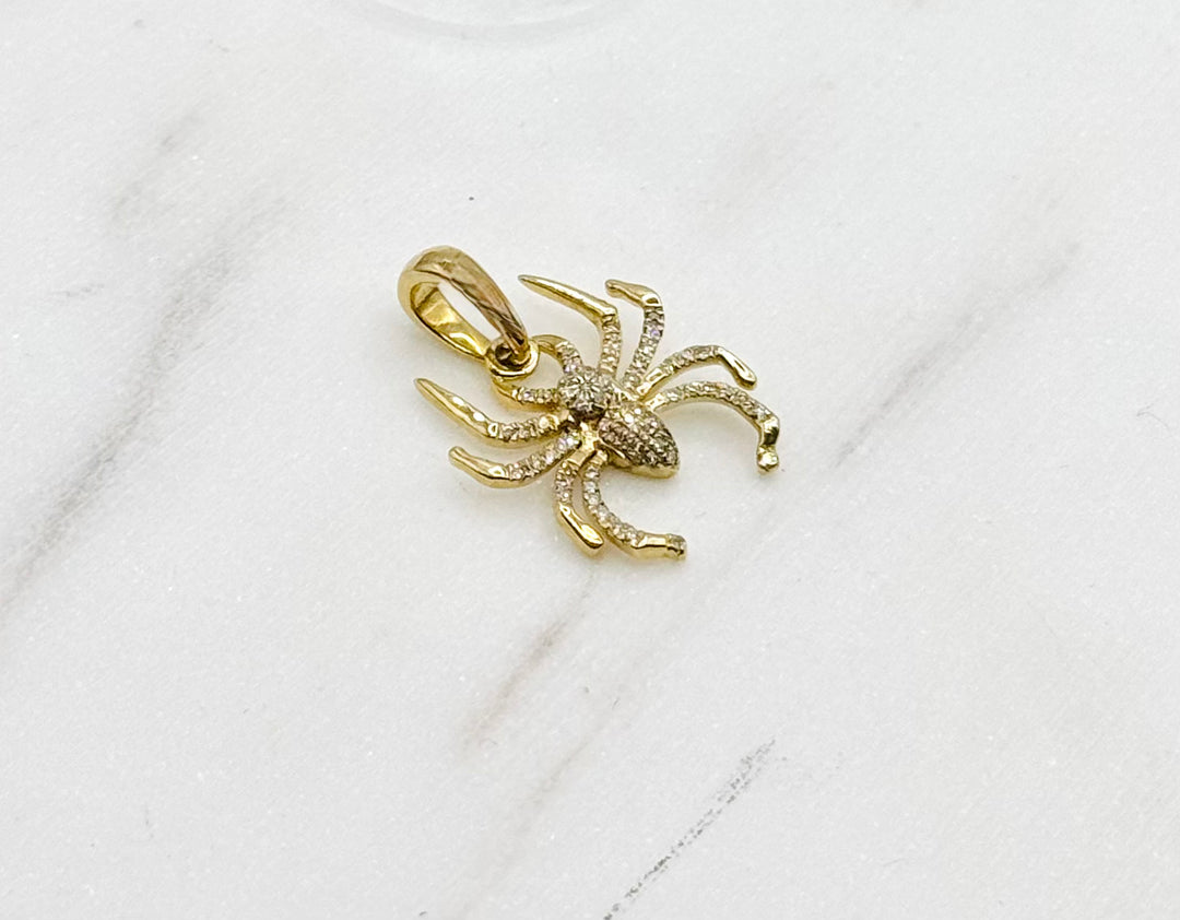 10K GOLD DIAMOND SPIDER PENDANT